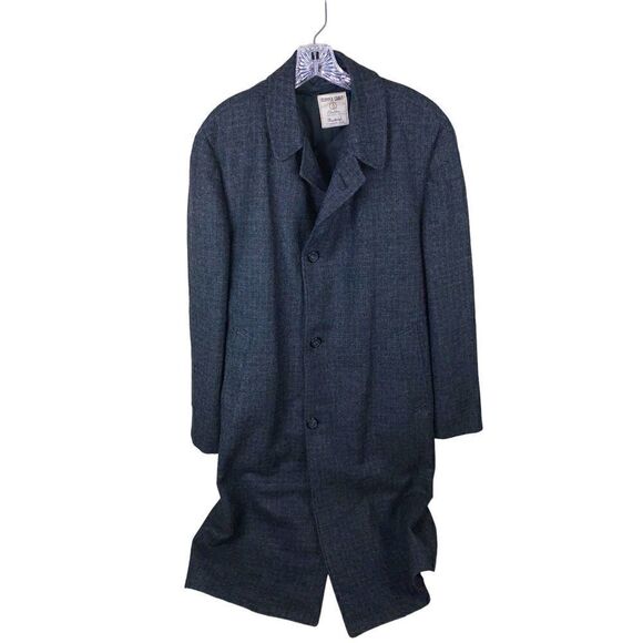 Vintage Clipper Craft Clothes Overcoat Mens Wool Union Made Gray Large Long